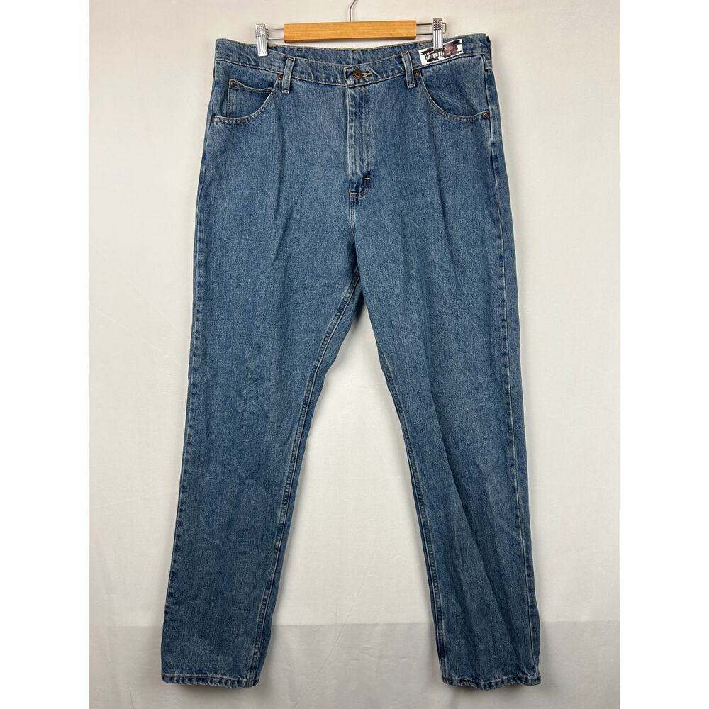 Wrangler Relaxed Fit Blue Denim Straight Leg Jeans Men's Size 38x36